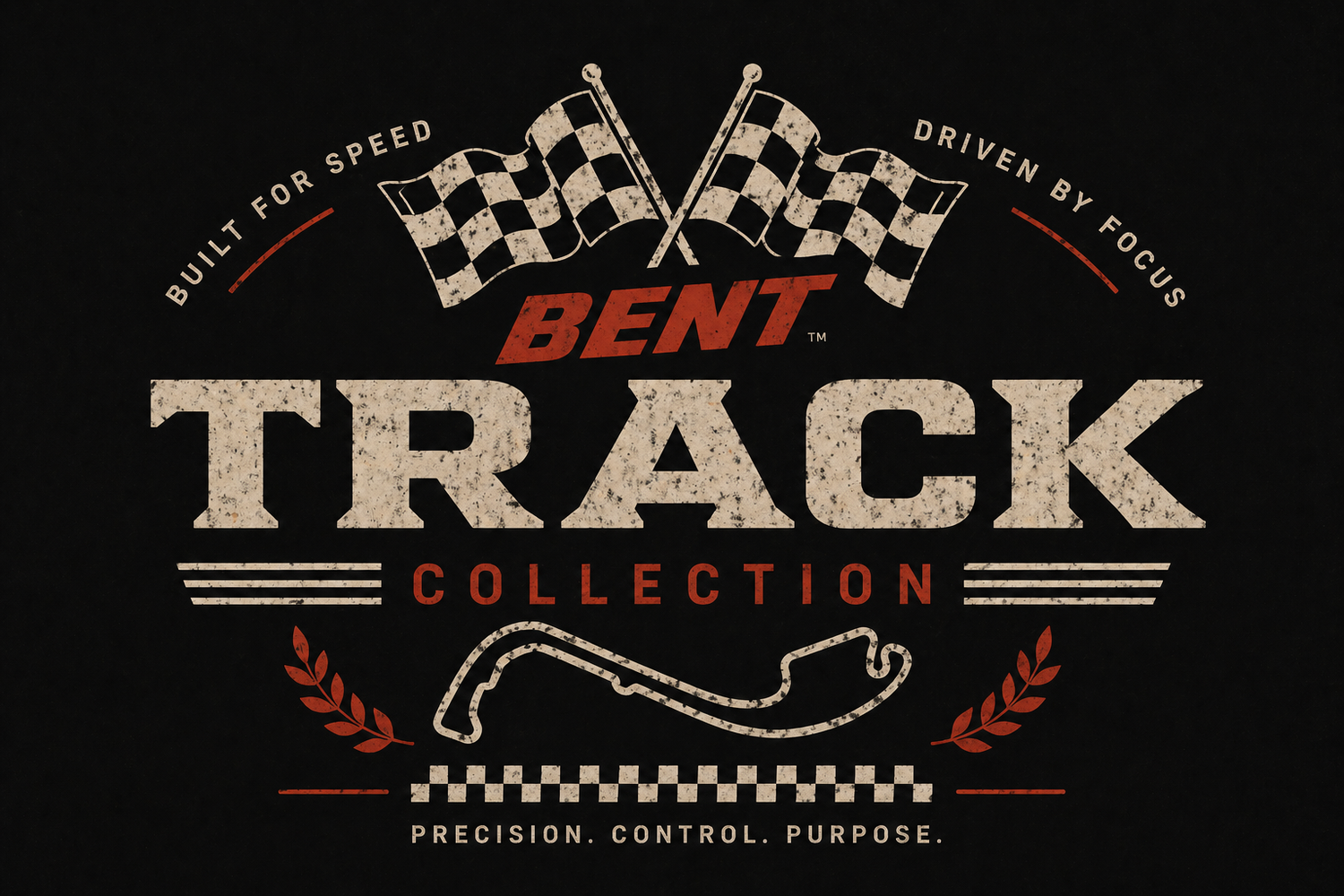 BENT Track Collection banner graphic with checkered flags and circuit outline